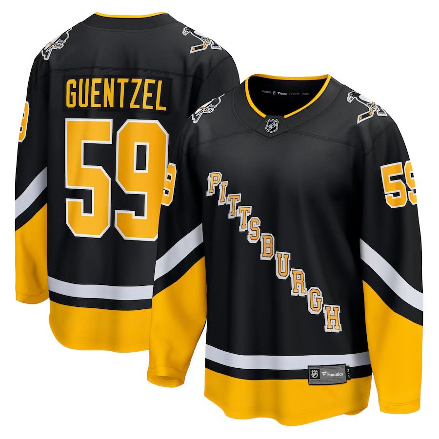Men Pittsburgh Penguins #59 Jake Guentzel Fanatics Branded Black Alternate Premier Breakaway Player NHL Jersey